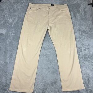 AG Adriano Goldschmied Pants Mens 38x29 Tag 38x32 Beige Everett Slim Straight